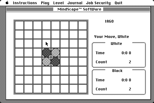 IAGO, an Othello game for Macintosh from 1984