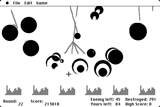Missile, a Missile Command clone for Macintosh from 1984